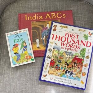 Children’s Books - India ABCs, Guide to Italy, First Thousand Words Japanese